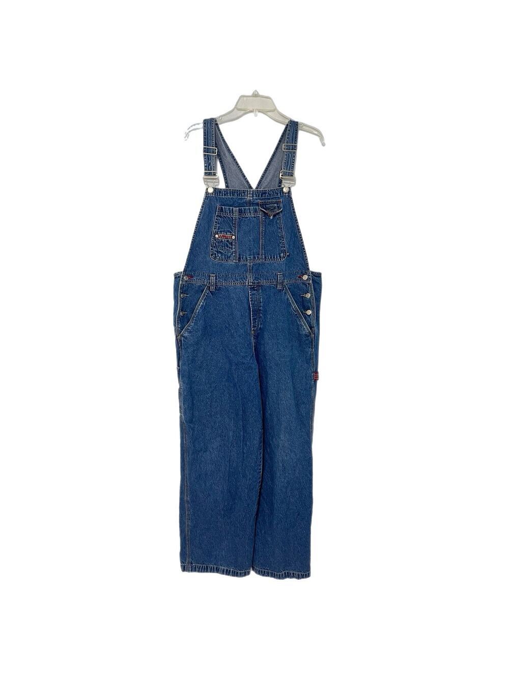 VTG Y2K No Boundaries Carpenter Overalls Juniors XL (15) Denim 100% Cotton Grung